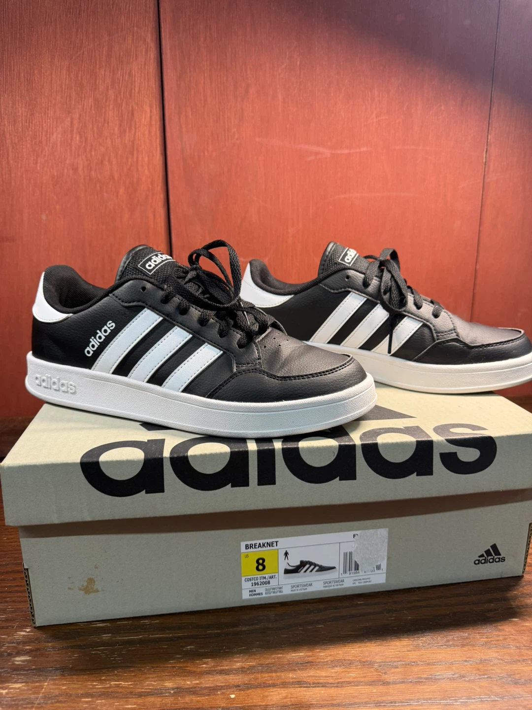 Adidas Breaknet Men’s Sneakers - Black/White Size 8 US - photo 4