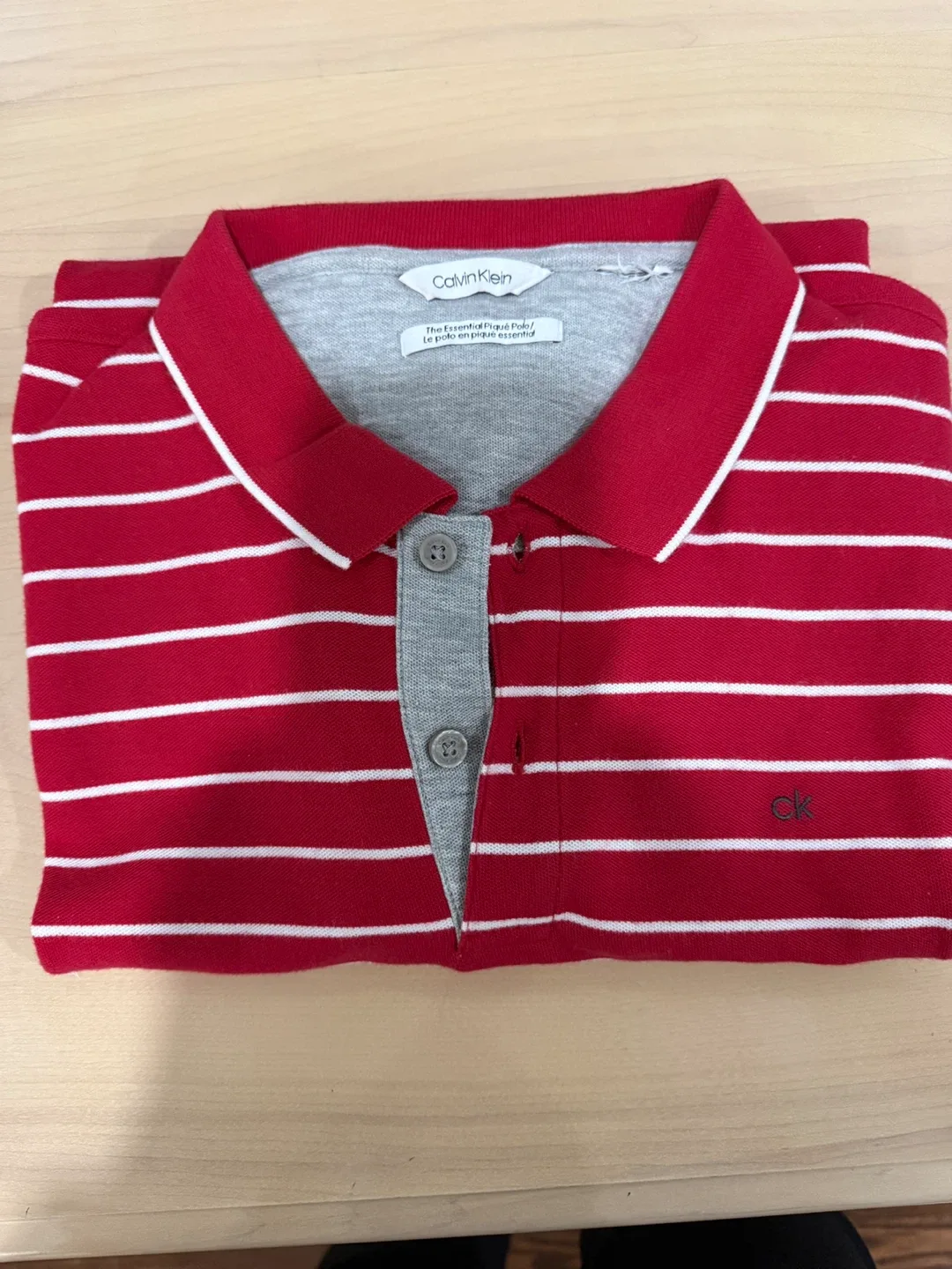 Calvin Klein Red Striped Polo Shirt Medium image indicator(2)