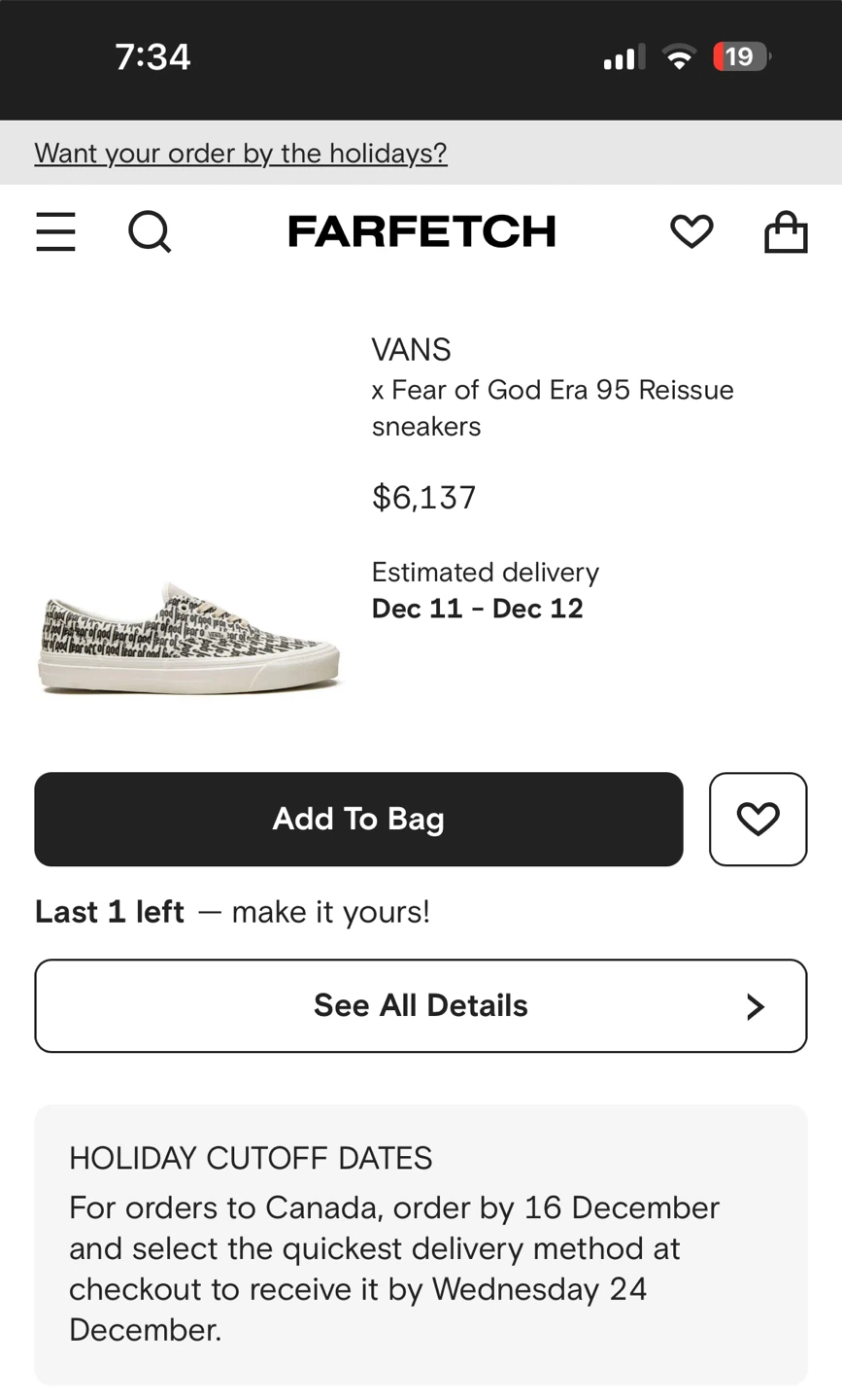 Vans x Fear of God Era 95 Reissue Sneakers - photo 2