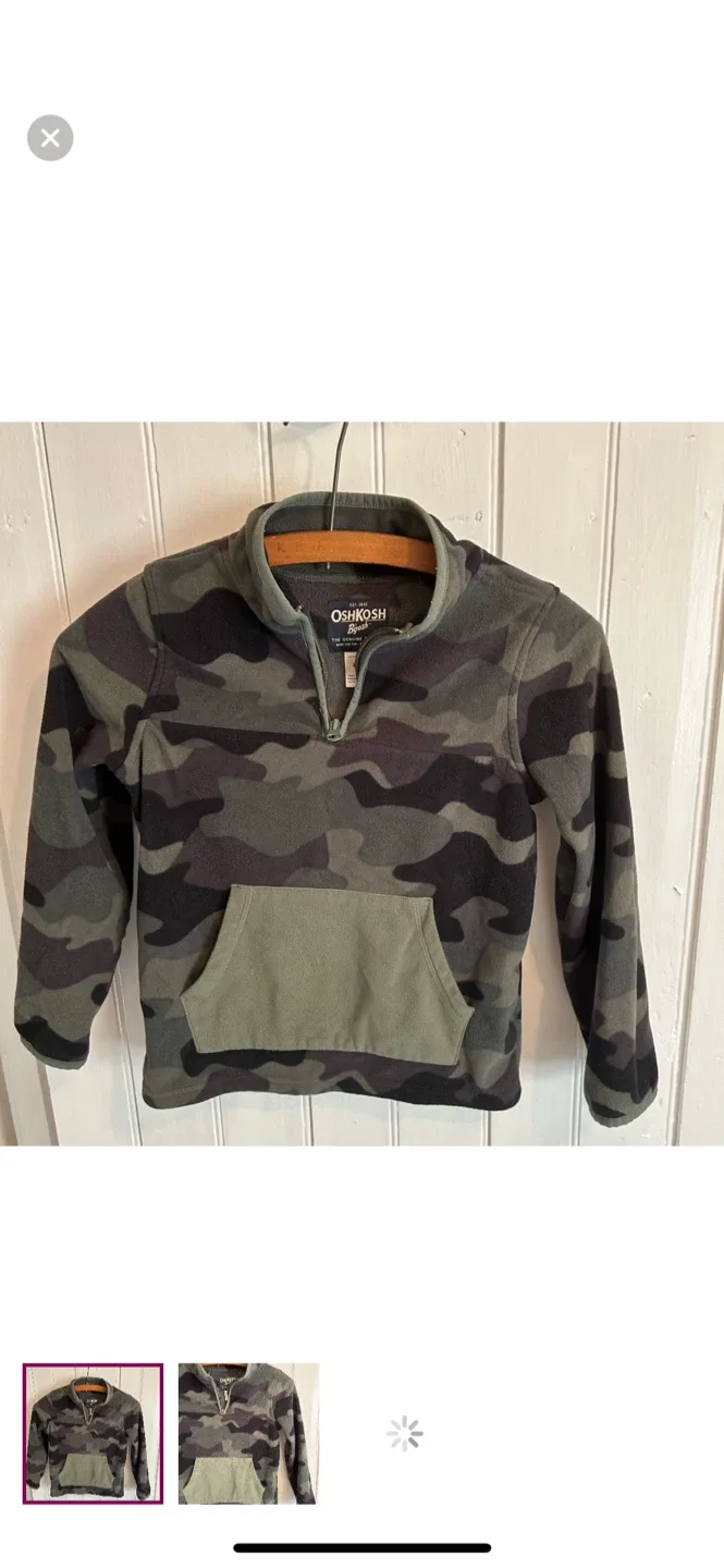 OshKosh B'gosh Camo Fleece Pullover - Size 8
