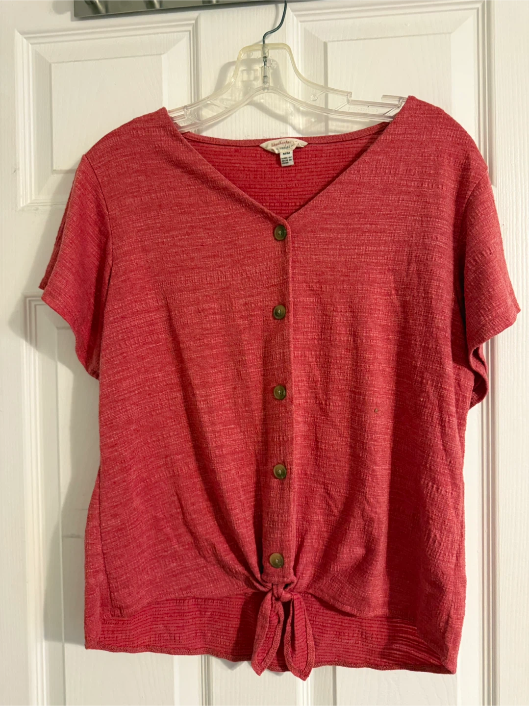 Weatherproof Vintage Red Tie-Front Top - M/M