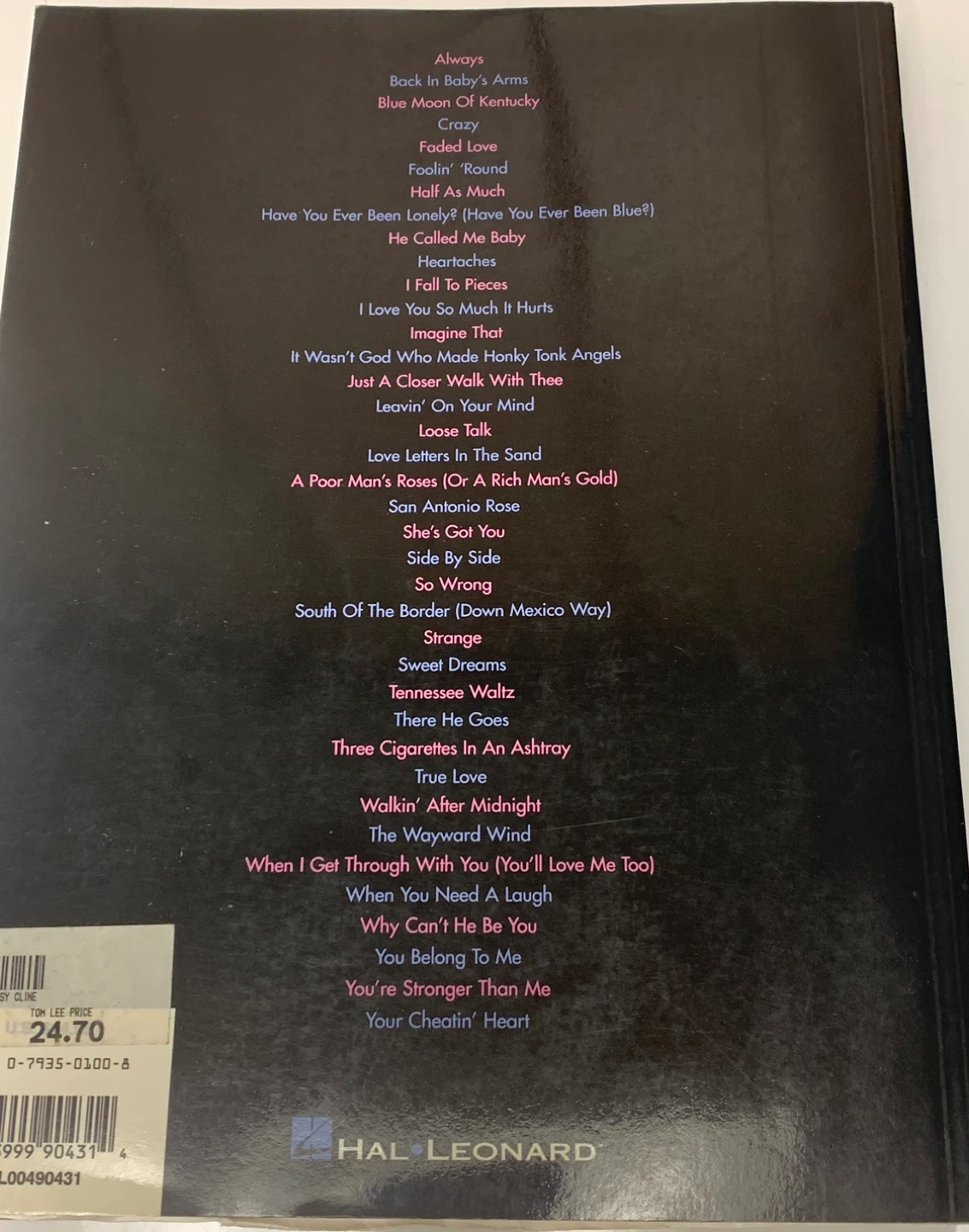 Patsy Cline Sheet Music Book - photo 3