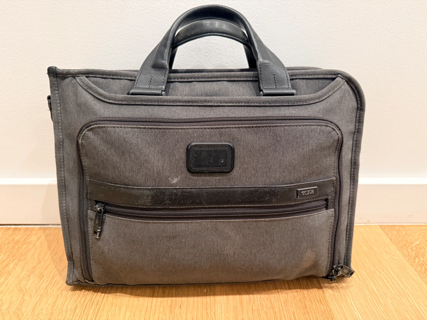 Tumi Gray Canvas Briefcase