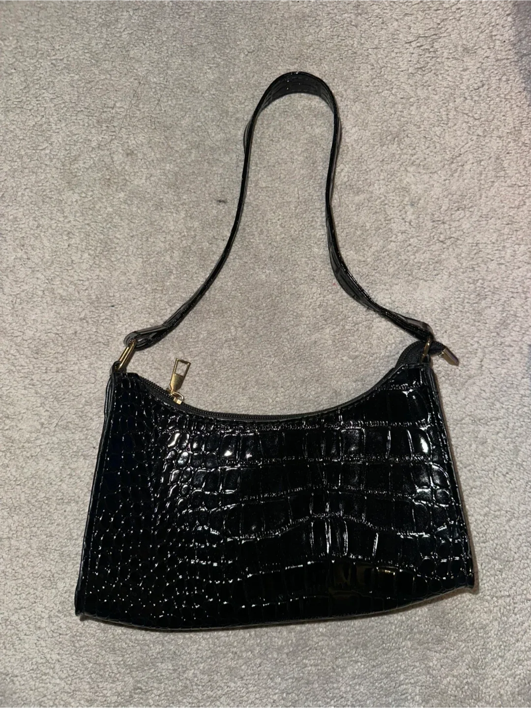 Black Croc Shoulder Bag image indicator(2)