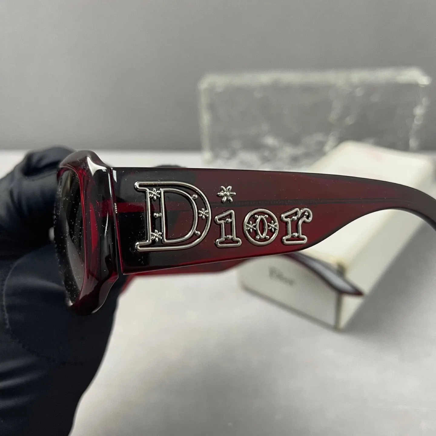 Authentic Dior Burgundy Sunglasses with Case image indicator(3)