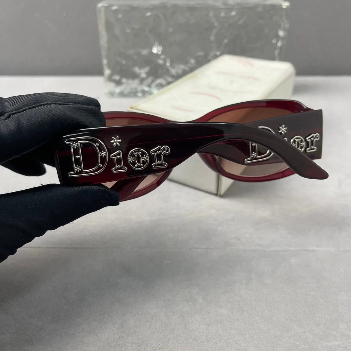 Authentic Dior Burgundy Sunglasses with Case image indicator(5)