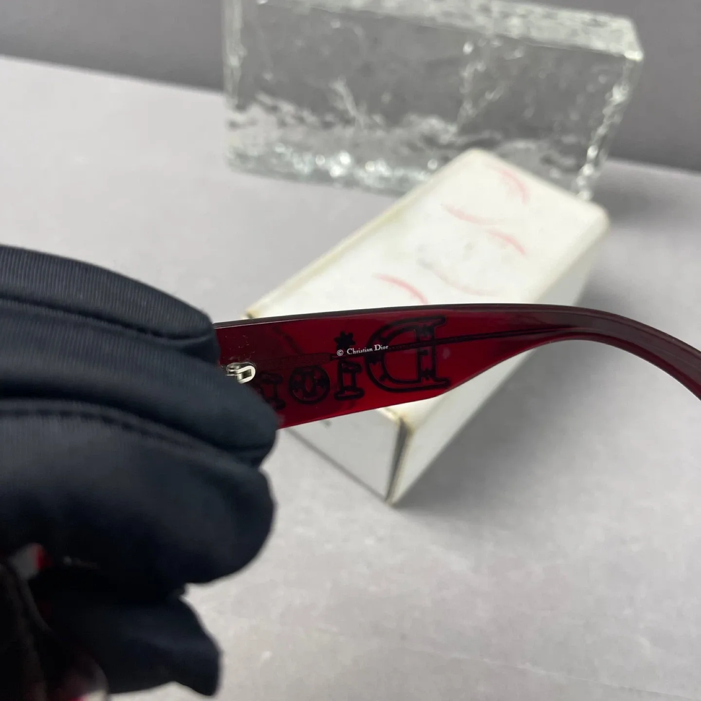 Authentic Dior Burgundy Sunglasses with Case image indicator(4)