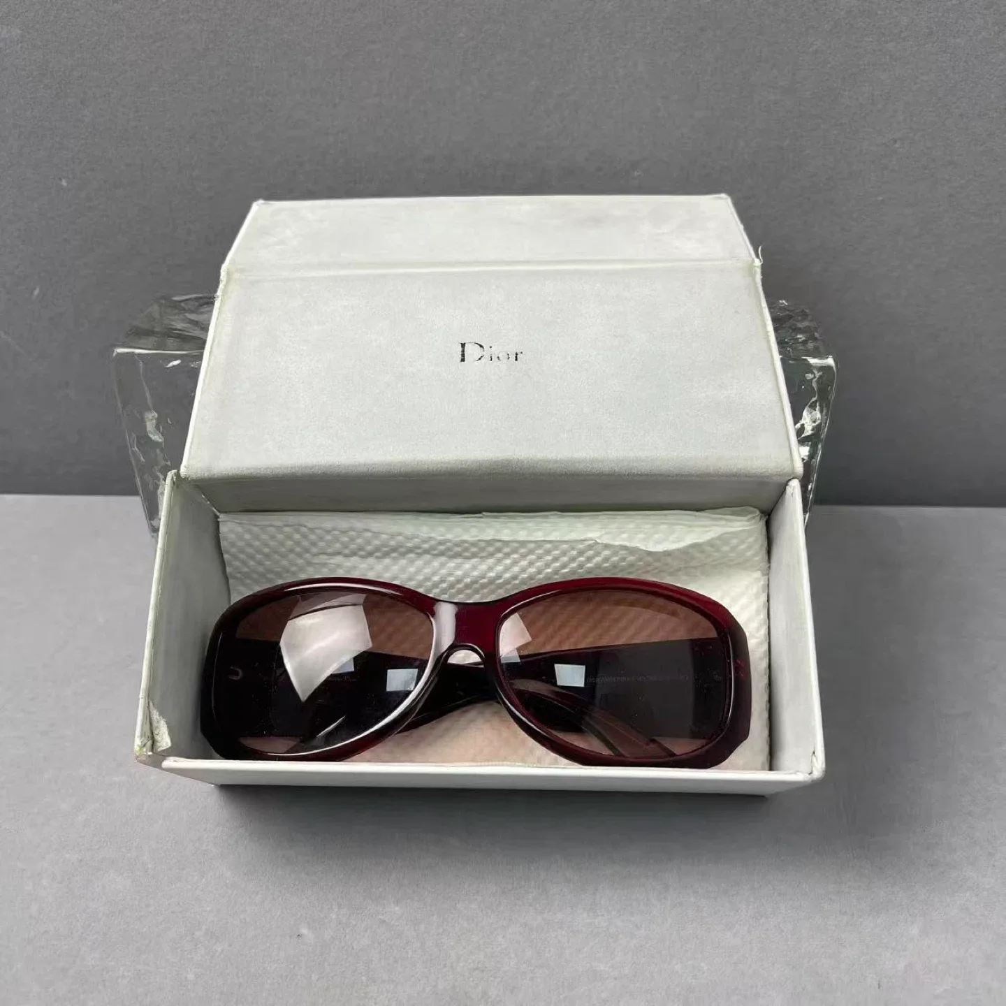 Authentic Dior Burgundy Sunglasses with Case
