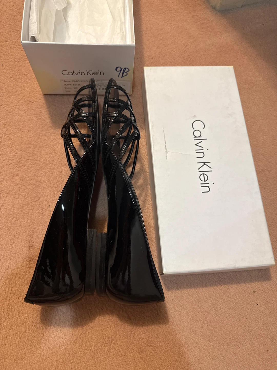 Calvin Klein Caroline Glass Patent Black Shoes - Size 9 - photo 2