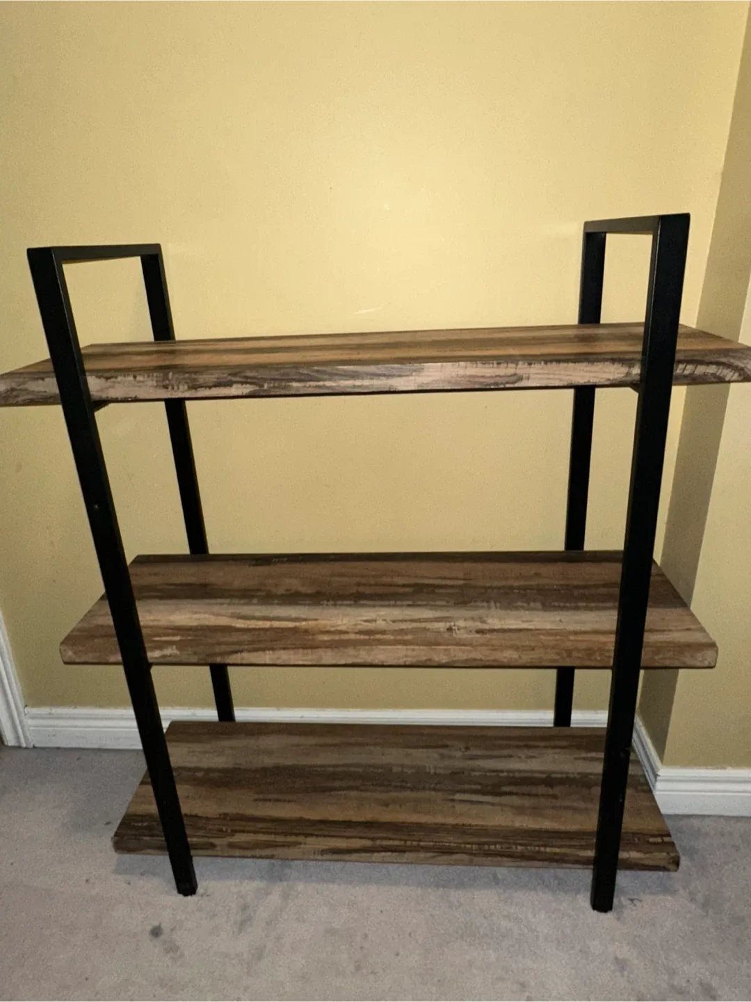 Rustic Wood & Metal Shelf - 3 Tier