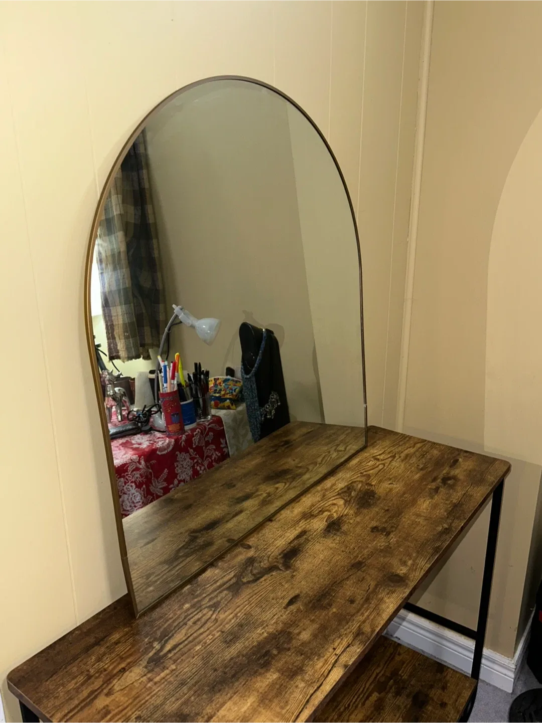 Arched Gold Vanity Mirror