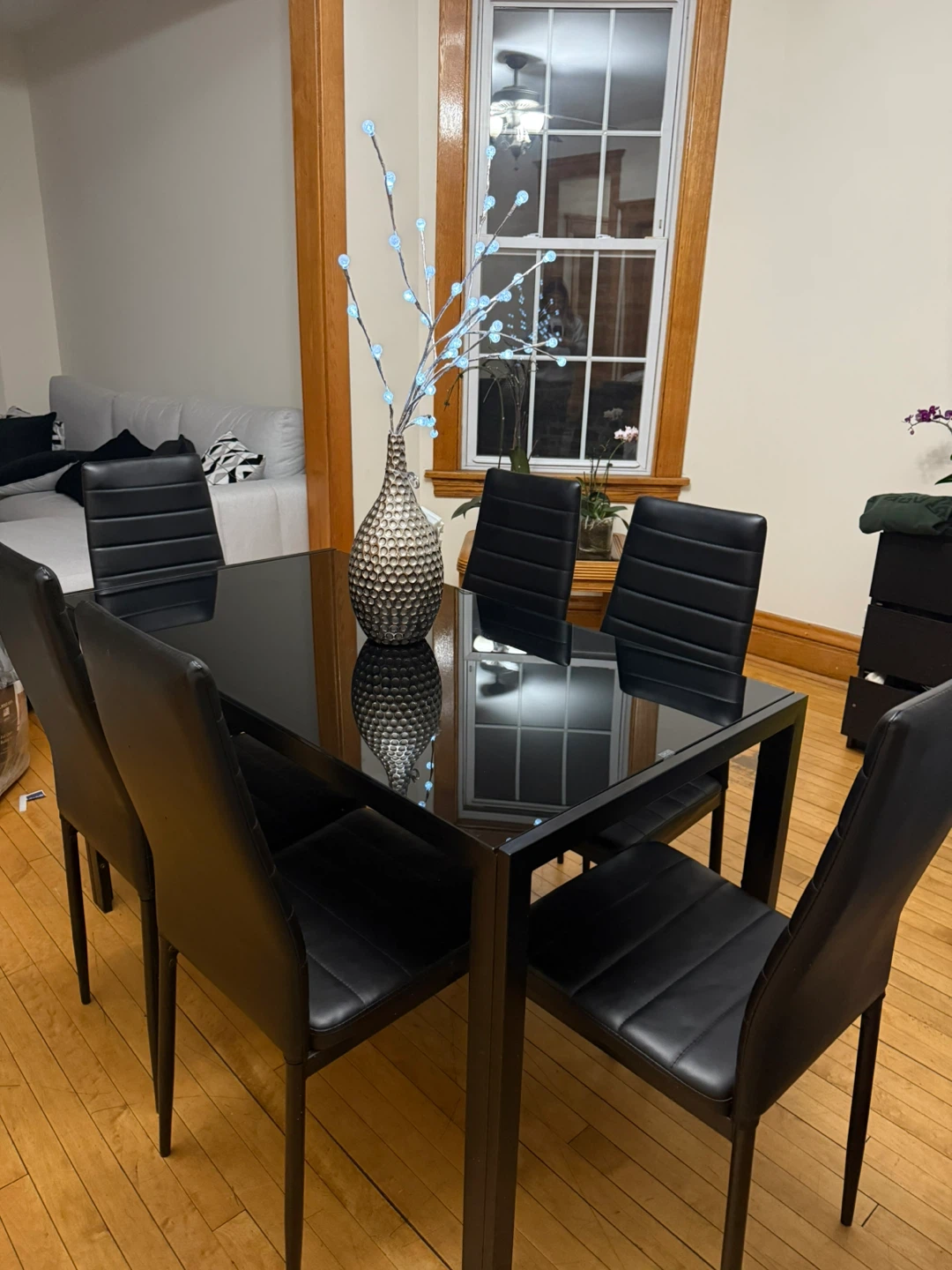 Black Dining Table with 6 Chairs - photo 3