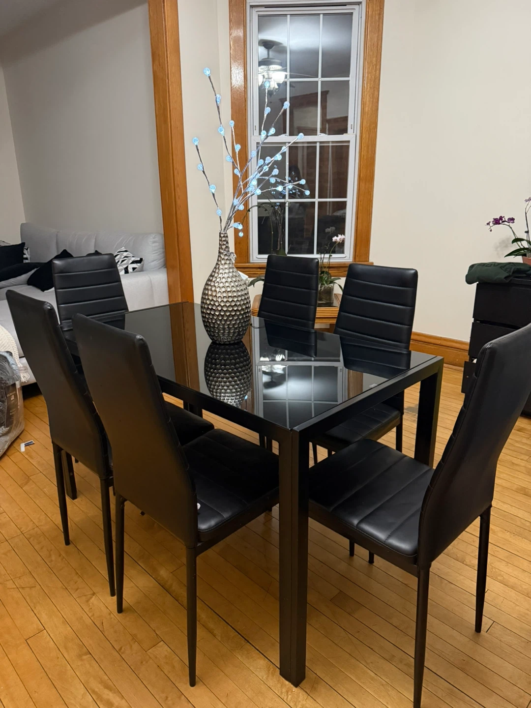 Black Dining Table with 6 Chairs - photo 2