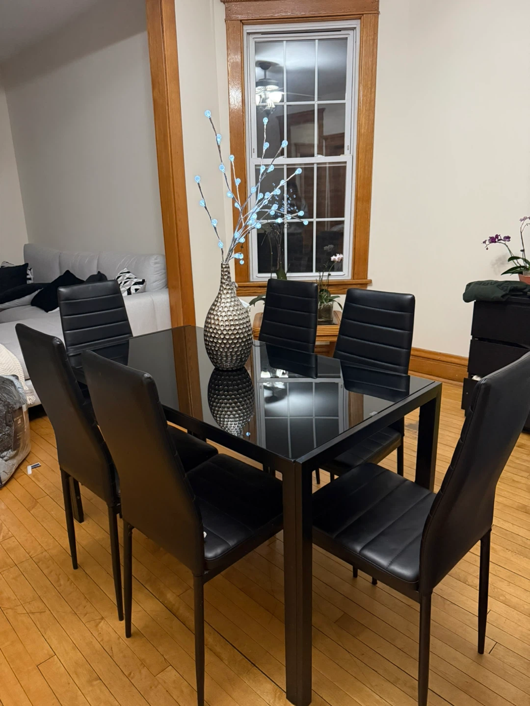 Black Dining Table with 6 Chairs