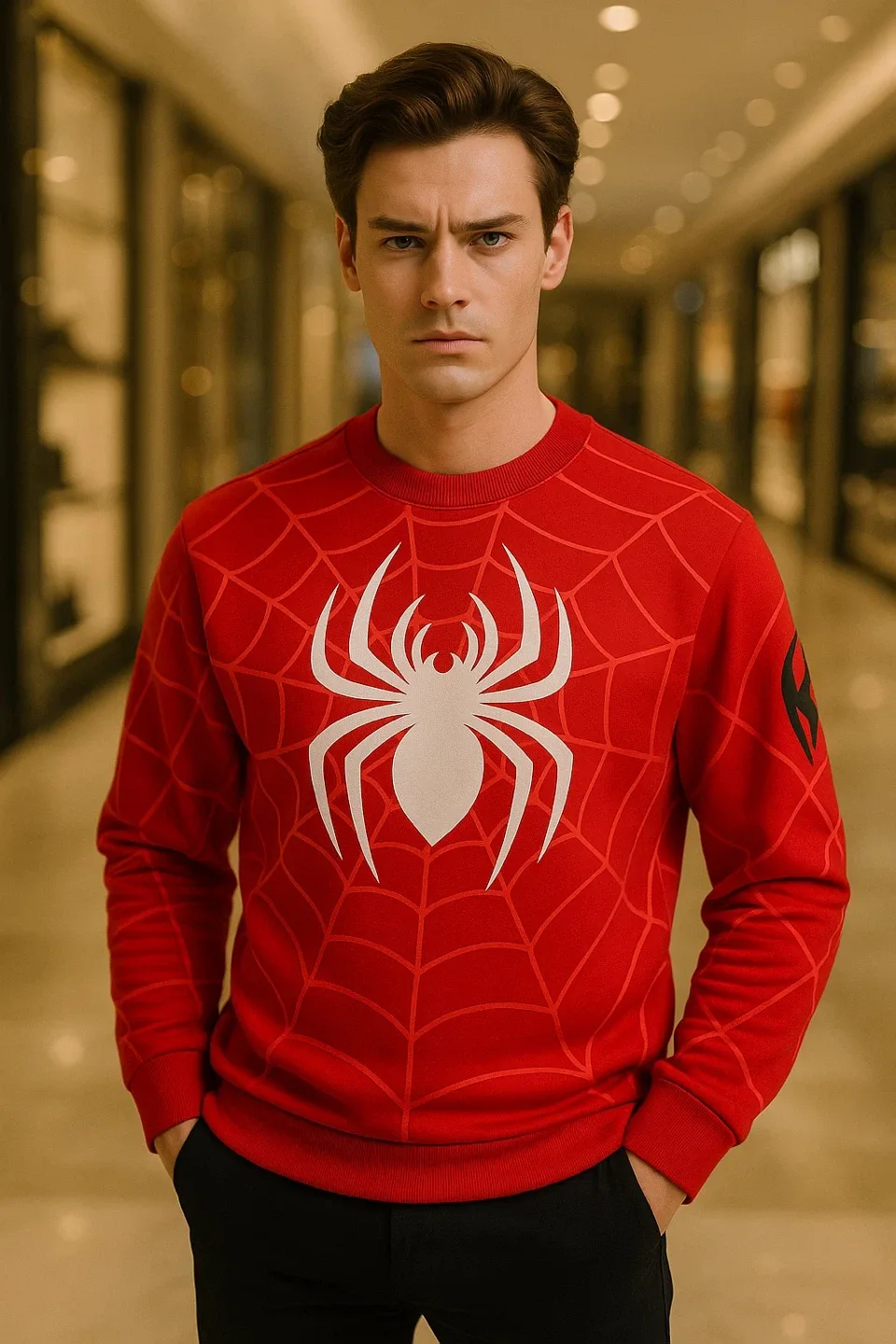 H&M Spider-Web Print Sweatshirt image indicator(3)