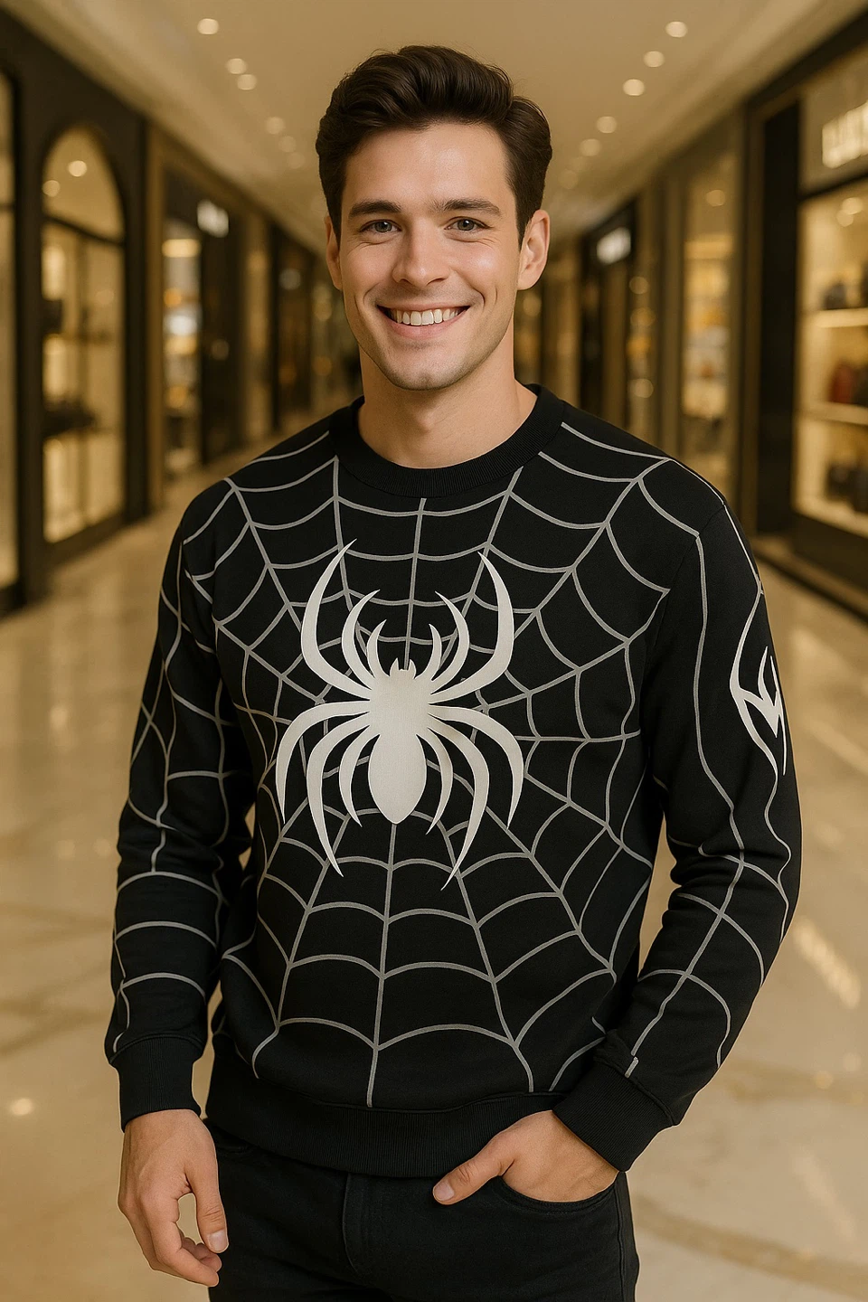 H&M Spider-Web Print Sweatshirt - photo 4