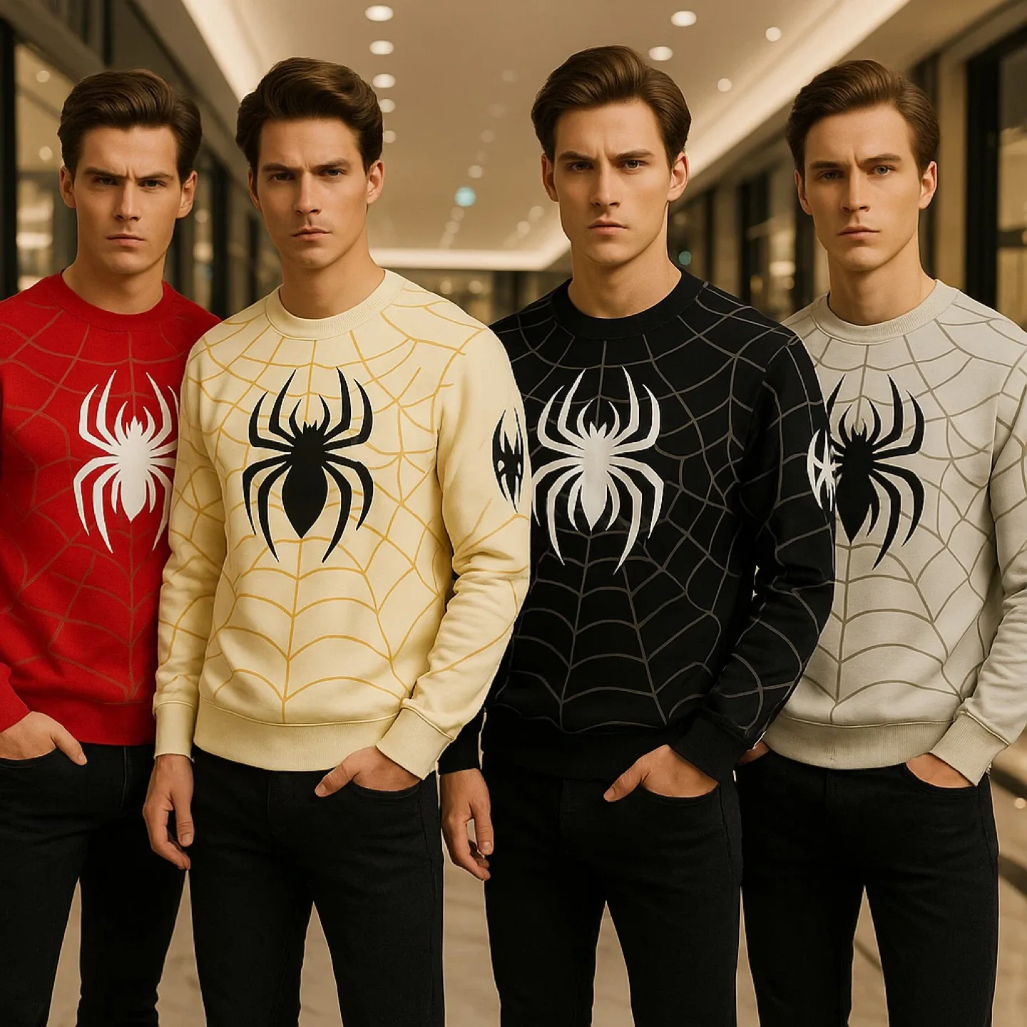 H&M Spider-Web Print Sweatshirt image indicator(2)