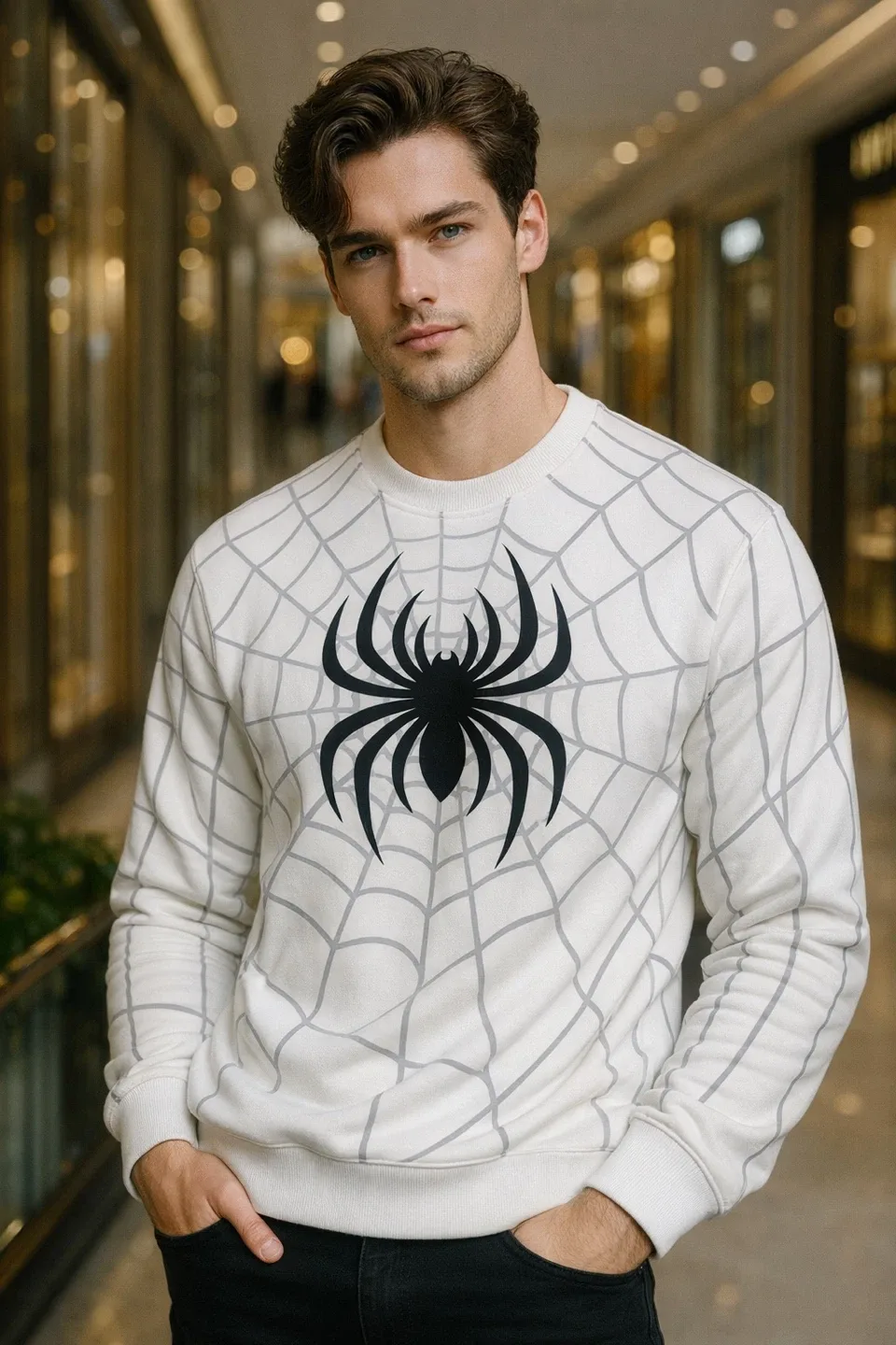 H&M Spider-Web Print Sweatshirt image indicator(8)