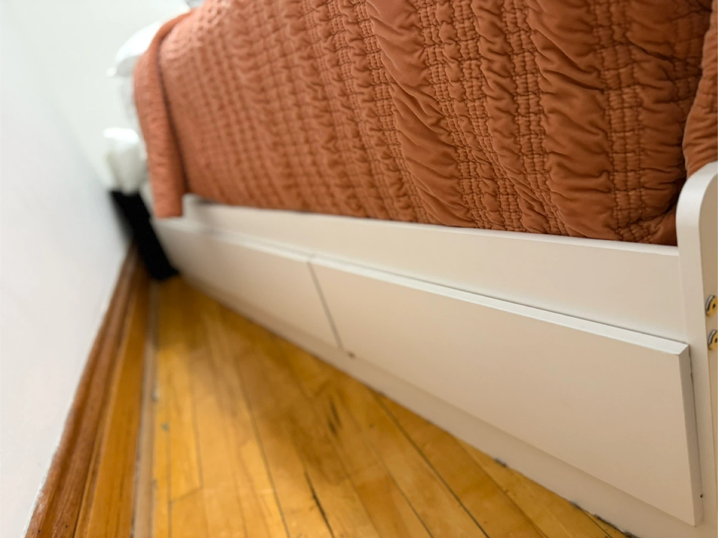 White Bed Frame with Storage Drawers & mattress - photo 5