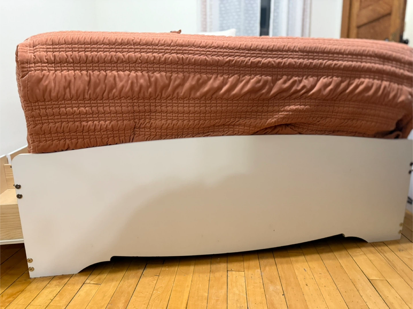 White Bed Frame with Storage Drawers & mattress - photo 2