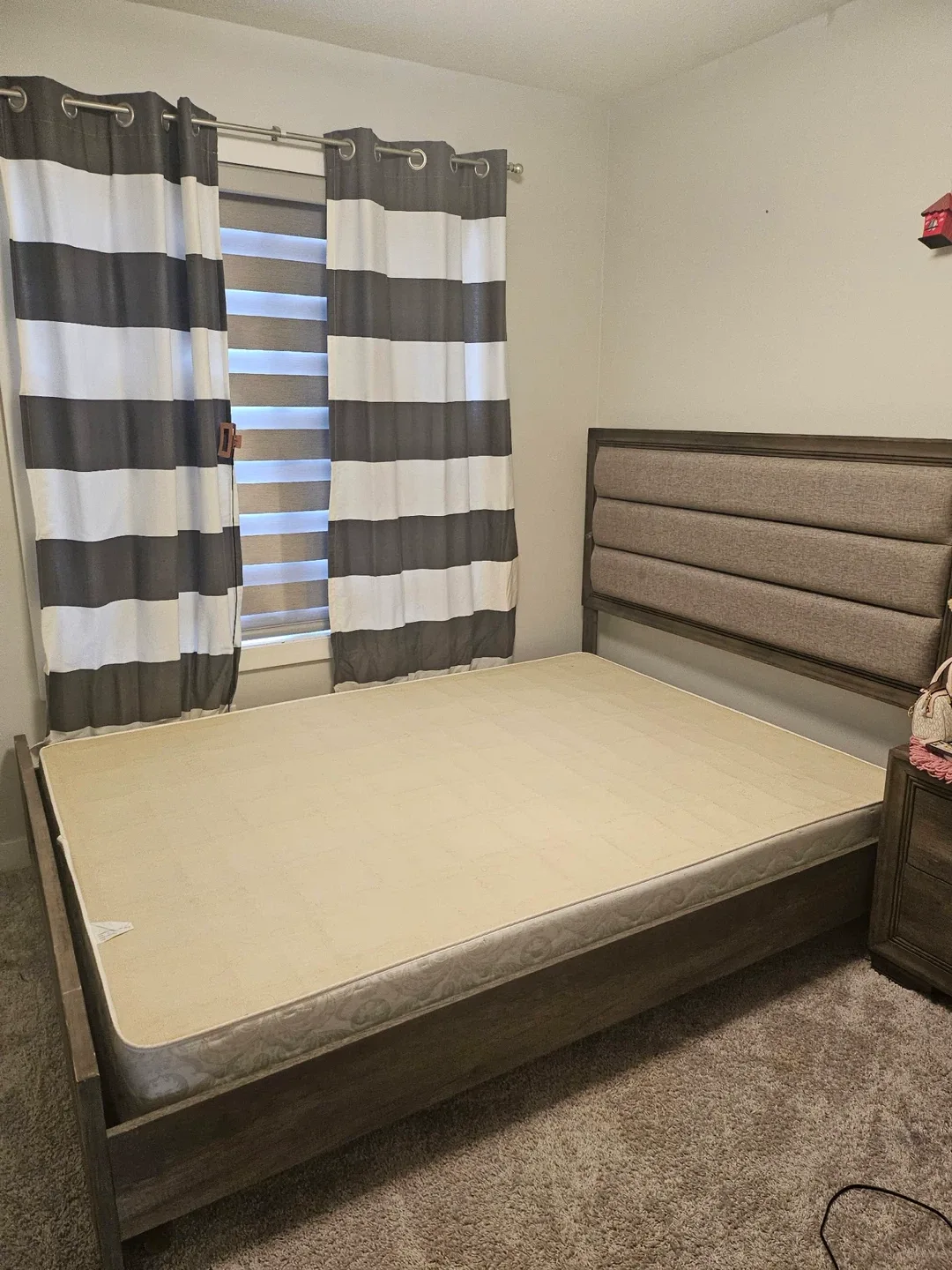 Queen Size Bed Frame with Mattress