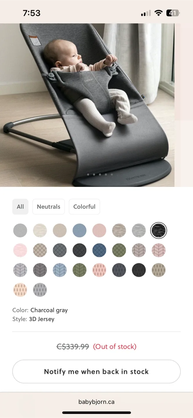 BabyBjörn Bouncer Balance Soft - Charcoal Gray image indicator(3)