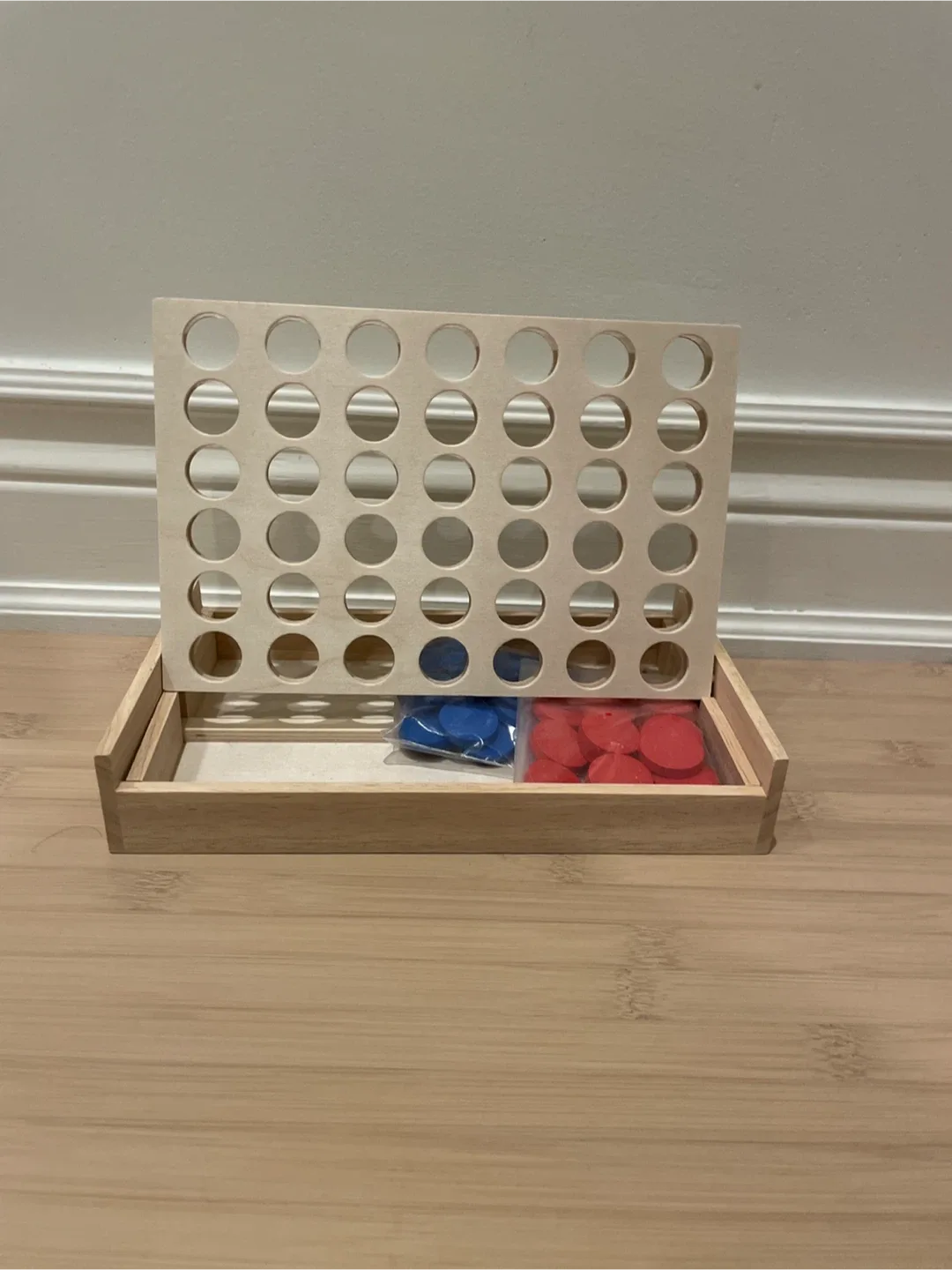 New Wooden Four-in-a-Row Game