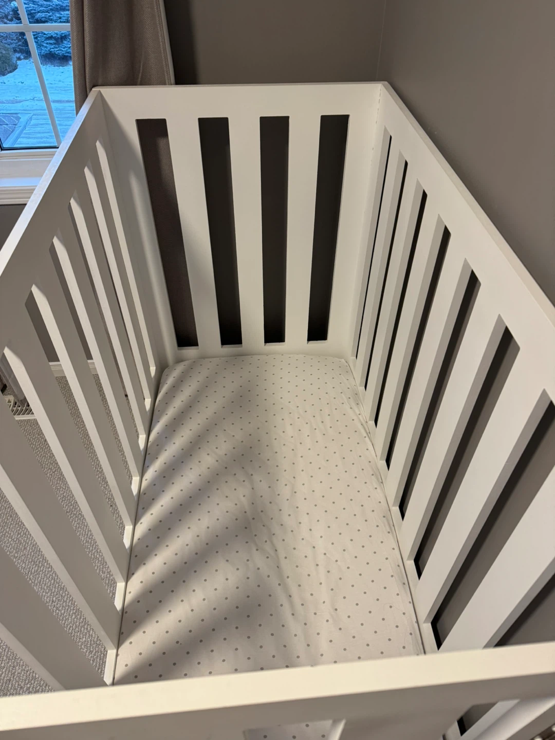 White Baby Crib with mattress - Gently Used