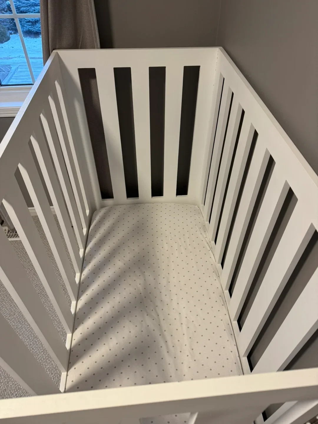 White Baby Crib with mattress - Gently Used