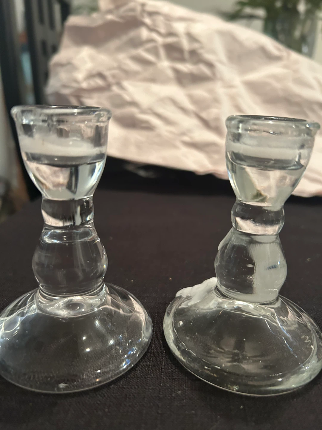 Clear Glass Candle Holders (Set of 2) - photo 2