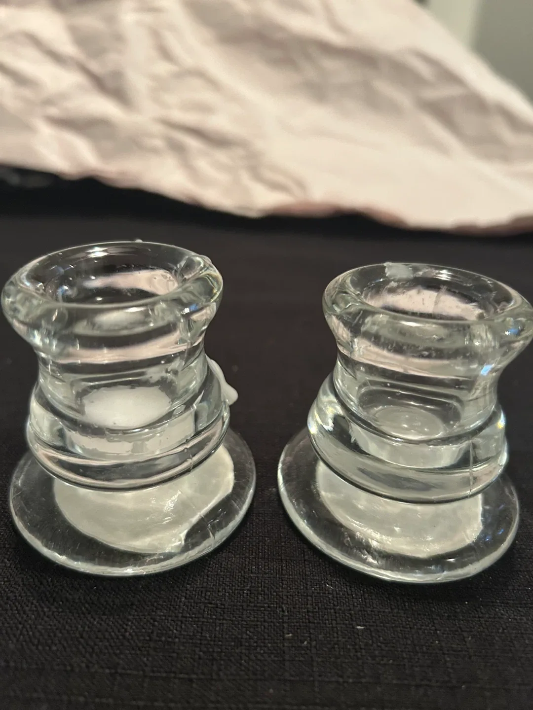 Clear Glass Candle Holders (Set of 2) image indicator(3)