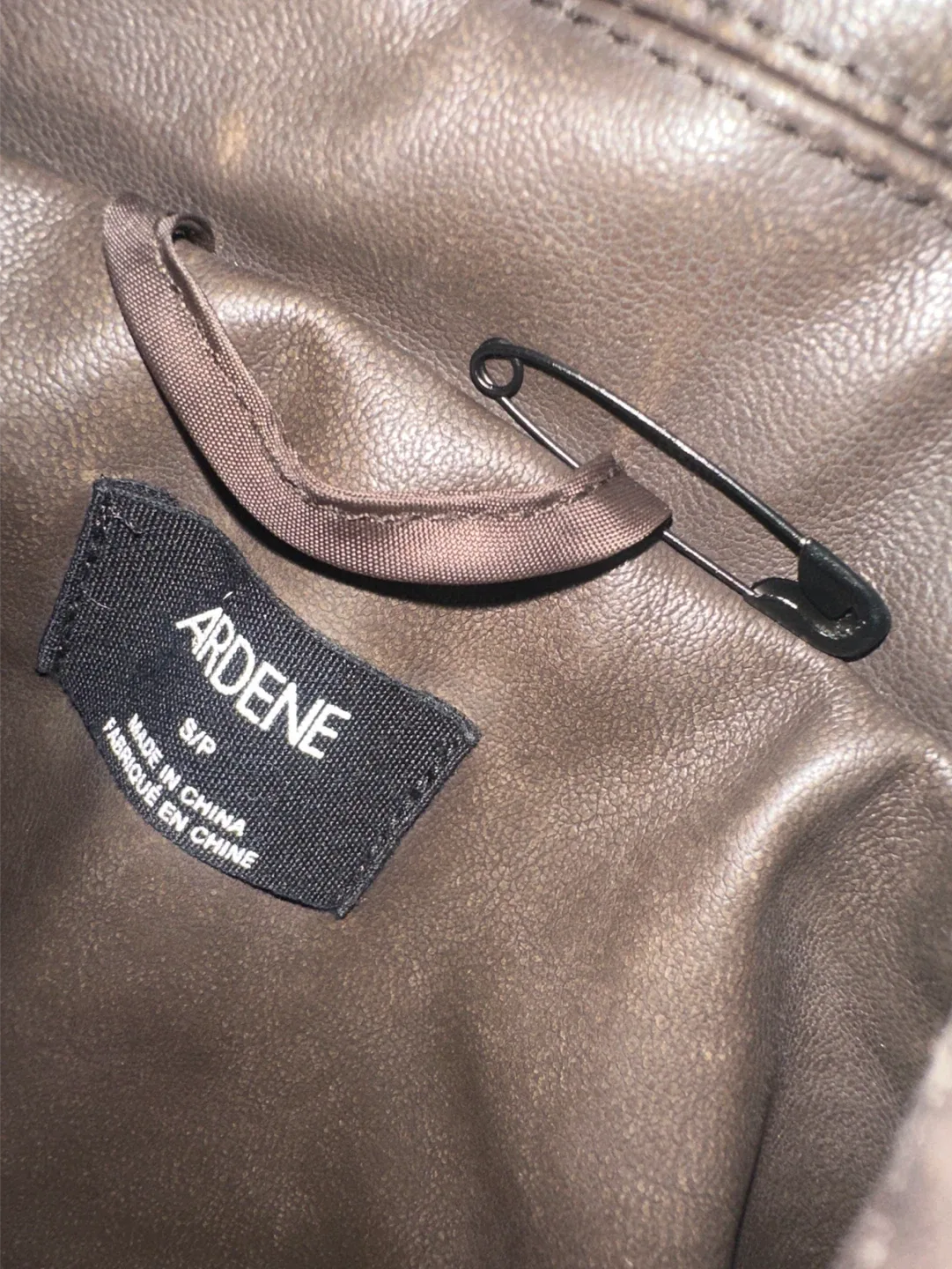 Ardene Brown Faux Leather Jacket - Size S image indicator(3)