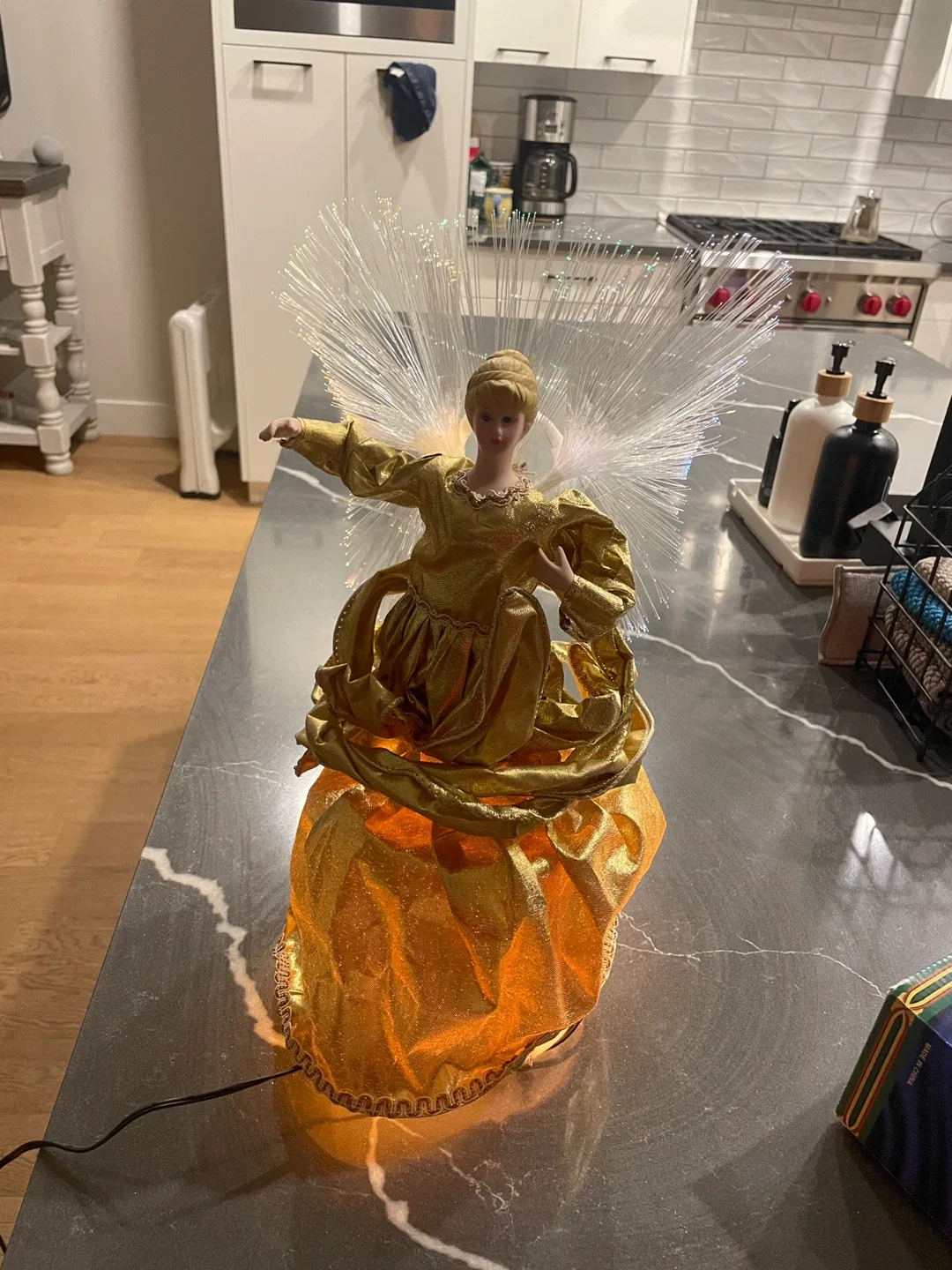 Vintage Fibre Optic Angel Tree Topper