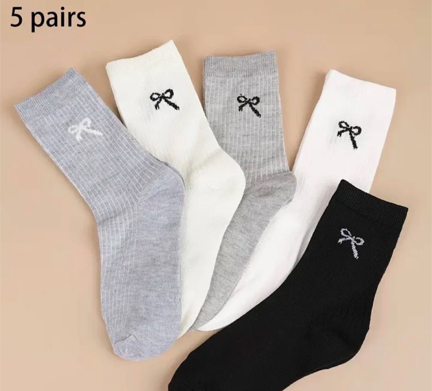 Socks bow mixed colours - 5 pairs image indicator(7)