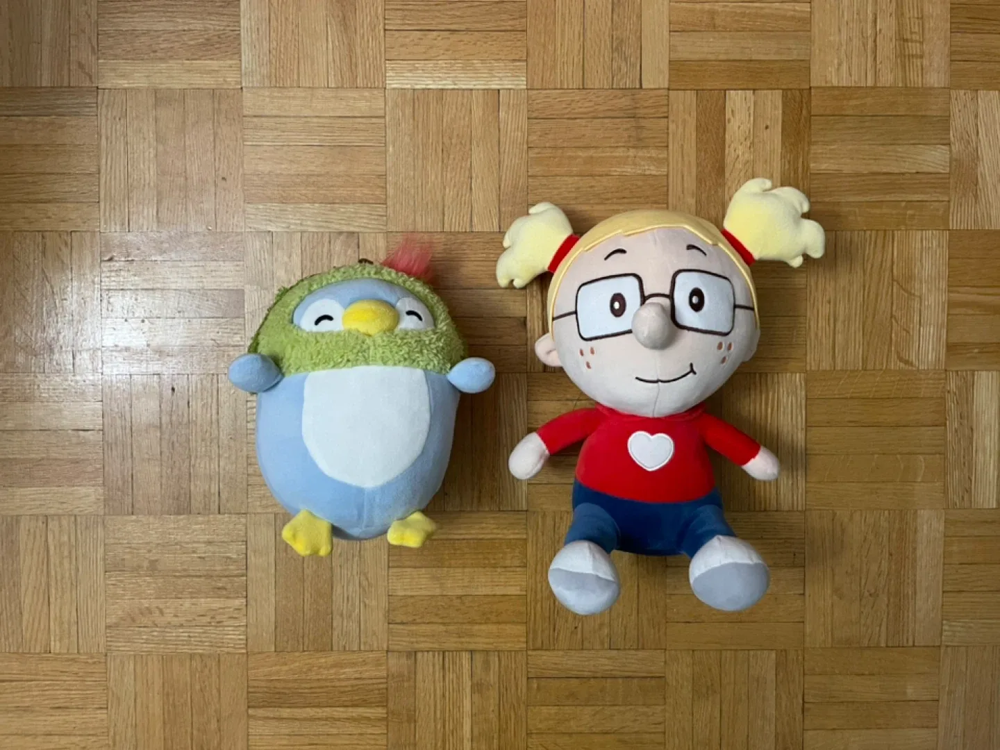 Stuffed Penguin and Girl Plush Toys