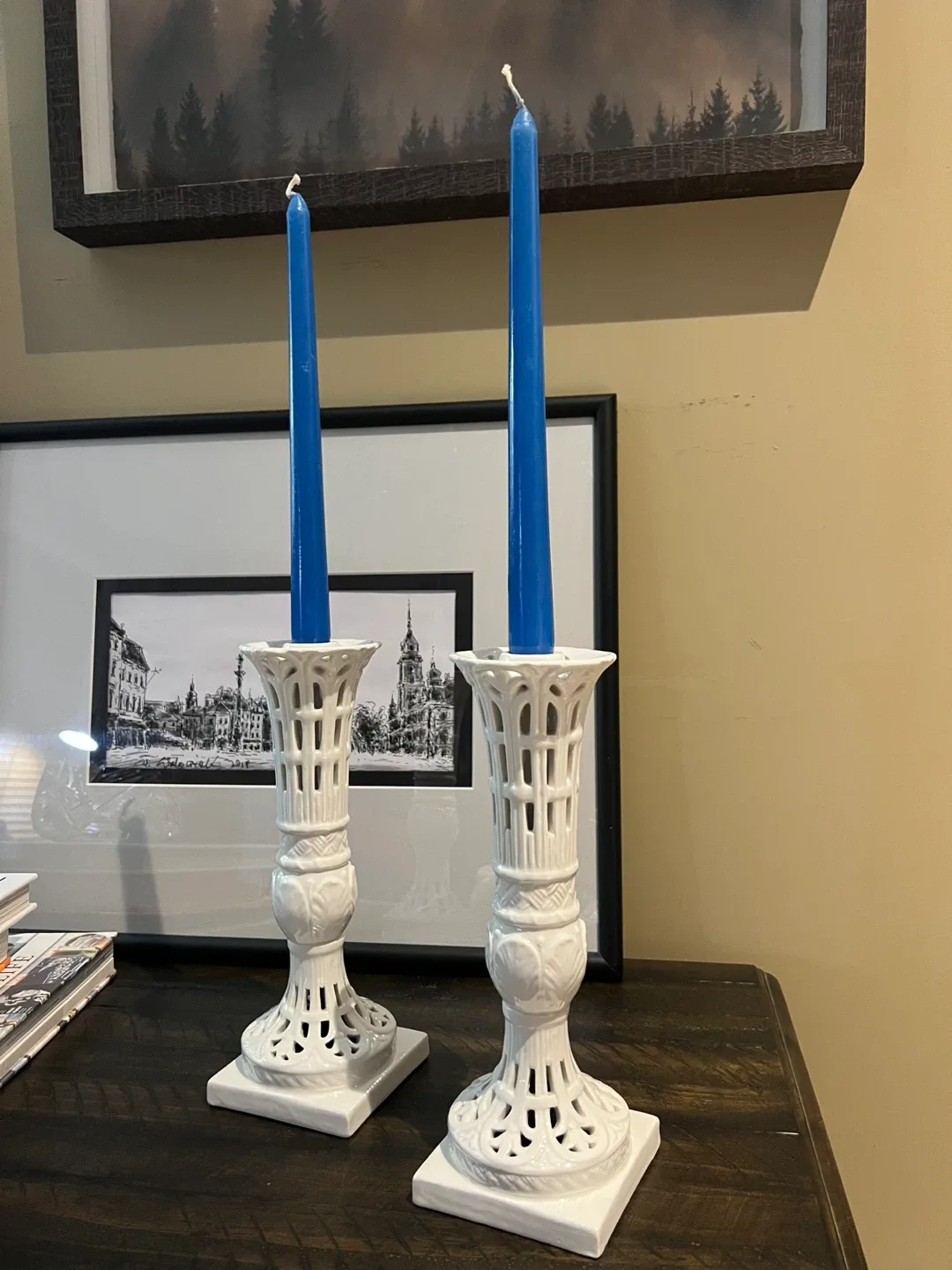 Vintage Ceramic Candlestick Holders