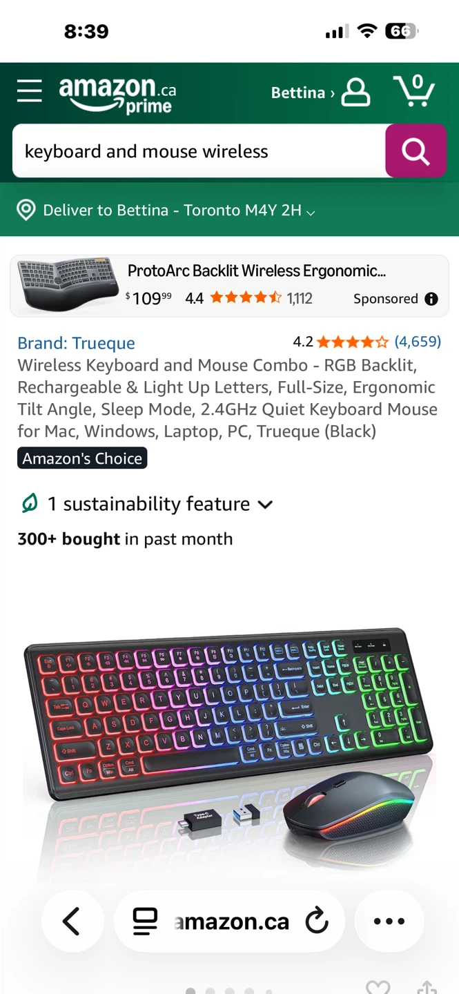 Trueque Wireless Keyboard and Mouse Combo - RGB Backlit