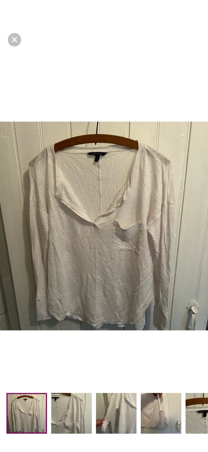 Banana Republic White Long Sleeve Top - Size S