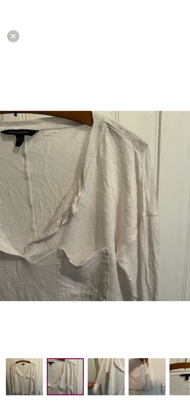 Banana Republic White Long Sleeve Top - Size S - photo 2