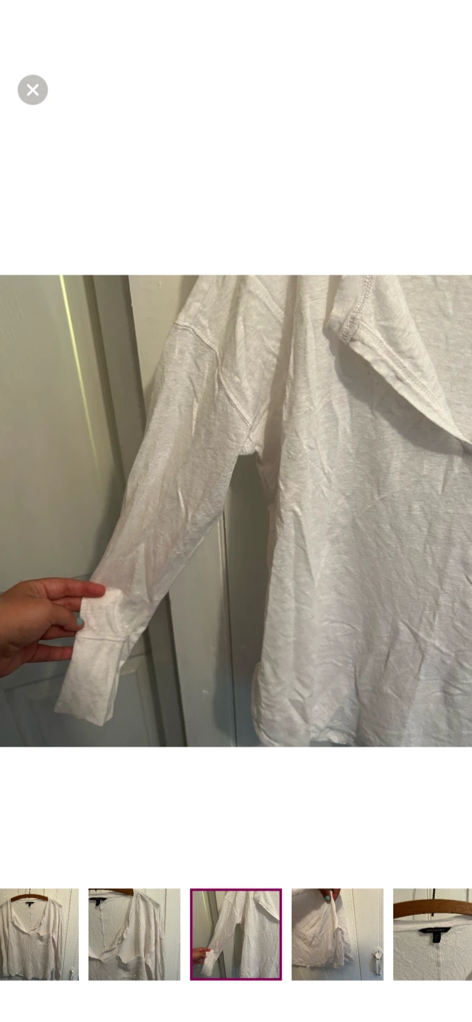 Banana Republic White Long Sleeve Top - Size S - photo 3