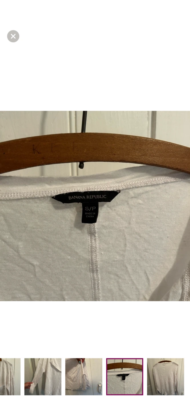 Banana Republic White Long Sleeve Top - Size S - photo 5