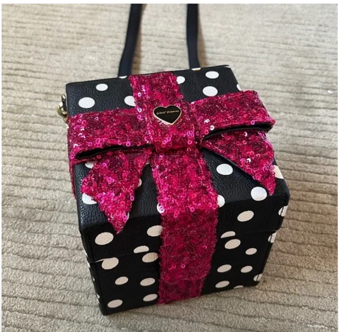Betsey Johnson sequin Bow Crossbody Bag