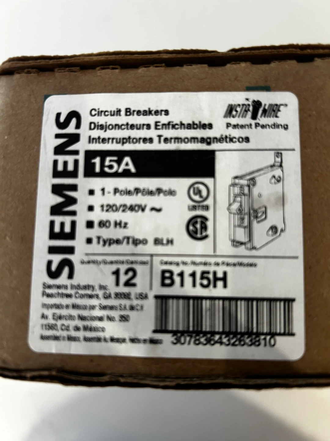 Siemens 15amp B115H breakers - photo 3