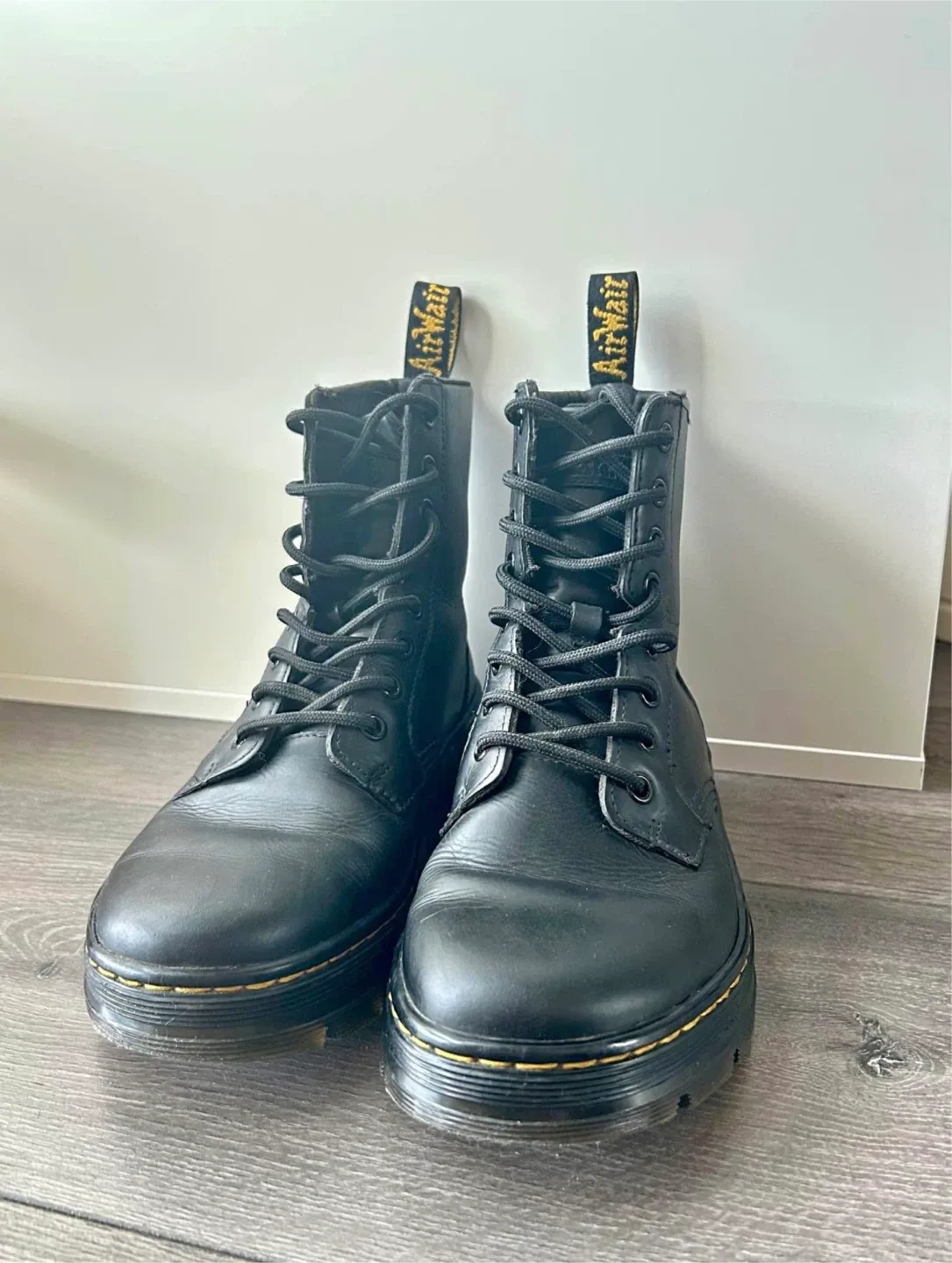 Dr. Martens Black Leather Boots, Fits Women Size 7.5