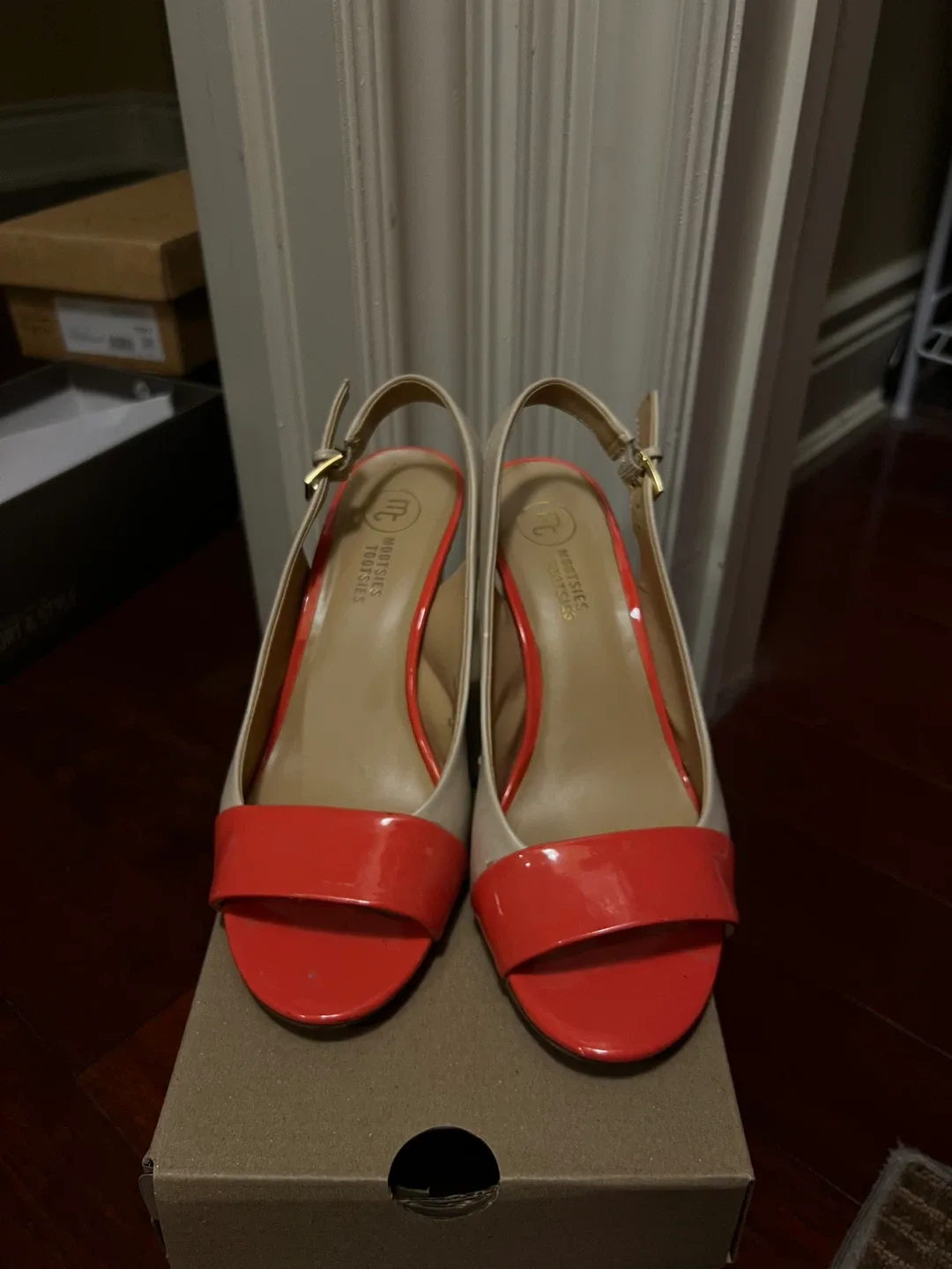 Modest Coral Heels - Size 8