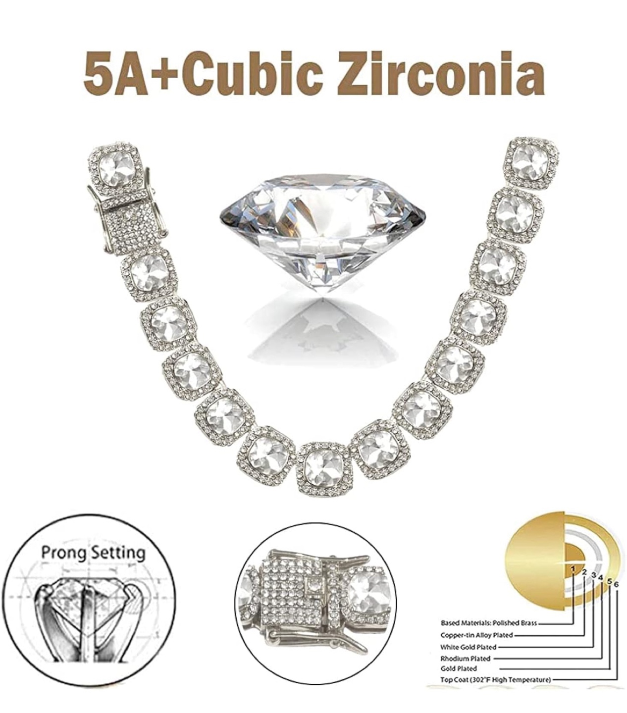 Cubic Zirconia chain 16’ - photo 3