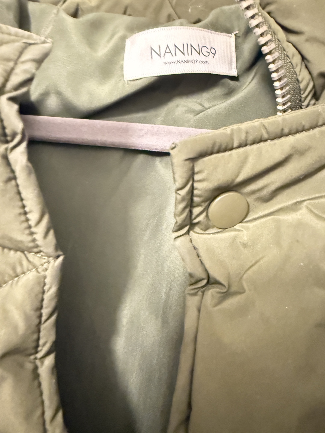 NANING9 Olive Green Padded Down Coat with real fur !!! - photo 4