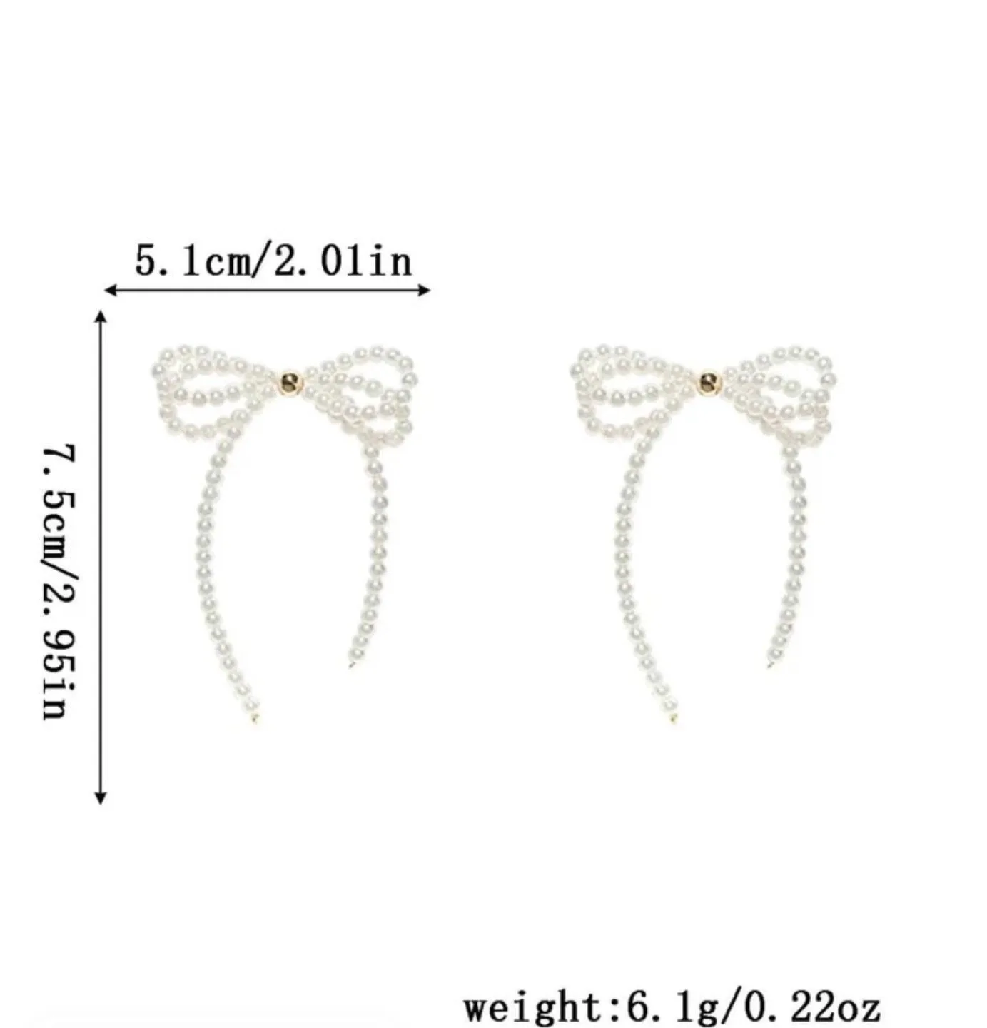 Bow & faux pearl earrings image indicator(5)