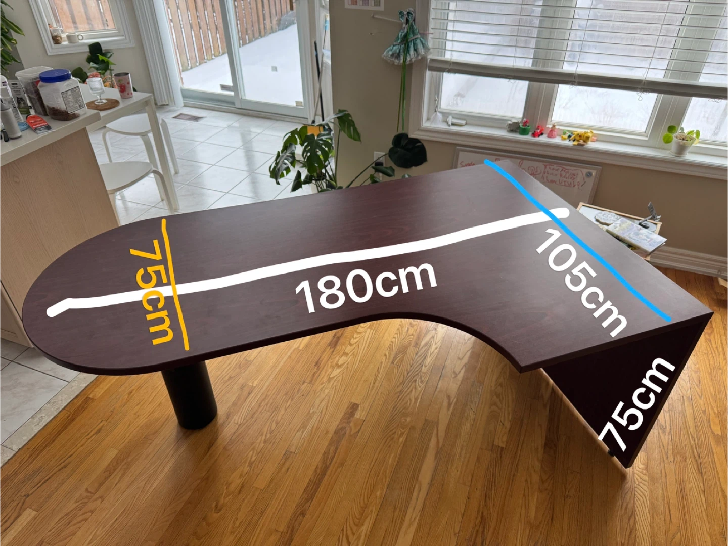 Large Curved Office Desk - 180cm