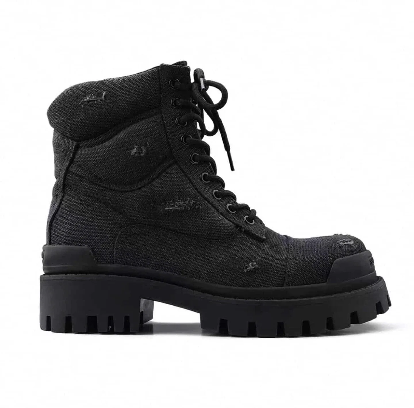 Distressed Black Ankle Boots